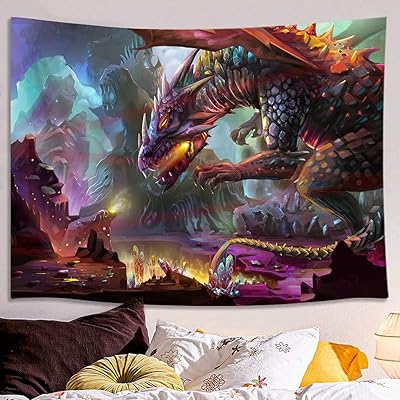 Purple Dragon Tapestry Wall Hanging, Fantasy Animals Burundi Ubuy