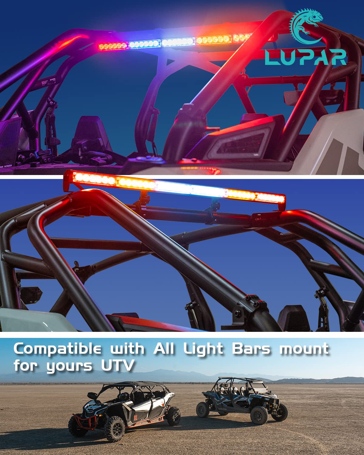 UTV Chase Lightbars C-Clamp Mounting Bracket Universal Fits 1.75