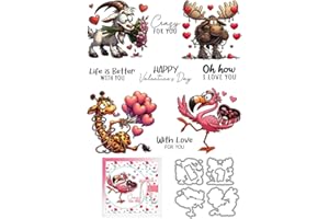 Flamingo Balloons Valentine Day Stamps and Cutting Dies for Card Making DIY Transparent Silicone Clear Stamp and Metal Die Cu