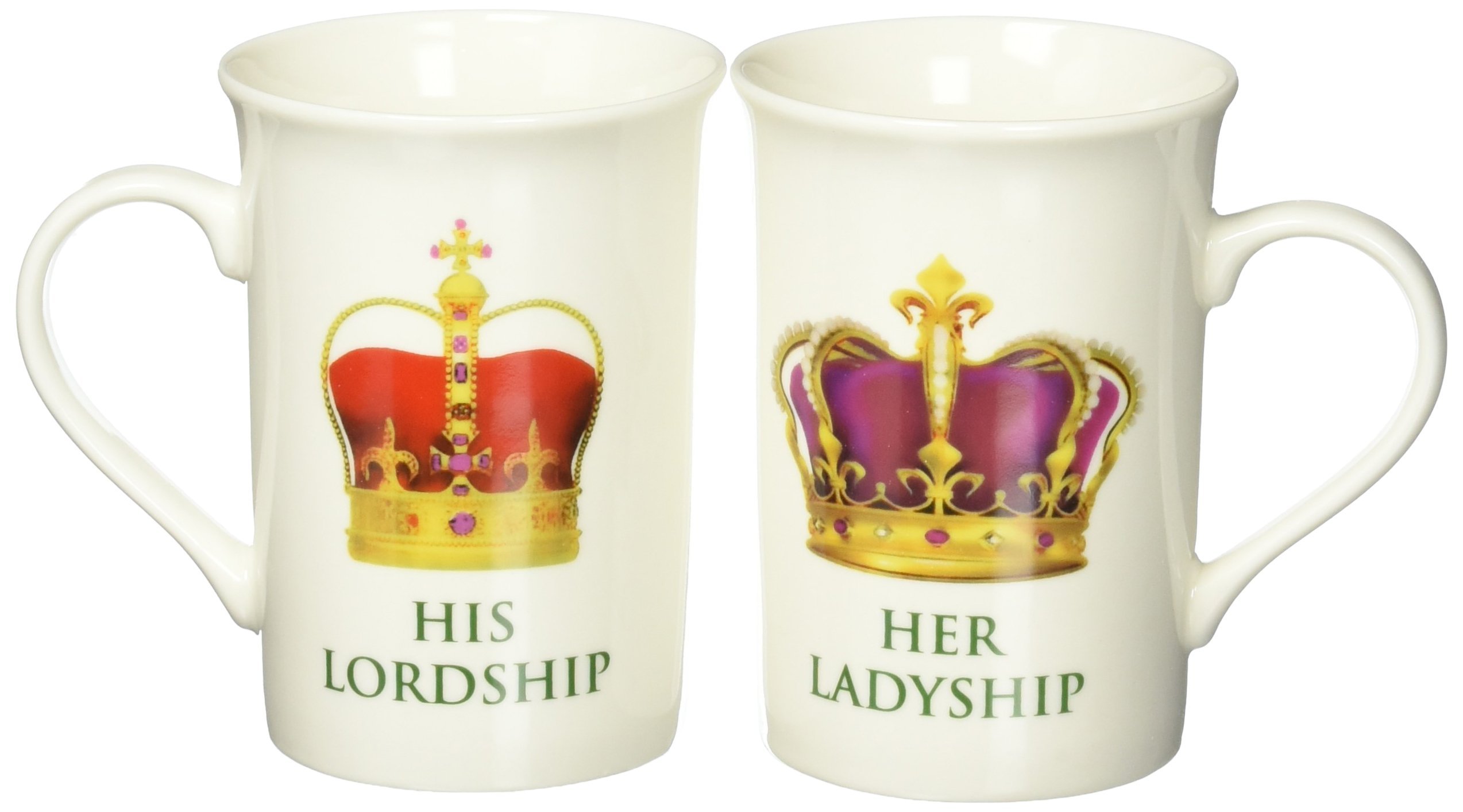 The Leonardo Collection LP33365 Two Her Ladyship and His Lordship Mugs Fine China Gift Set, Porcelain, White