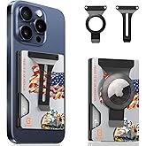 BESSIO Magnetic Phone Wallet Compatible with Apple MagSafe - Metal Card Holder with AirTag Holder, RFID Blocking & Money Clip Mag Safe Wallet for iPhone 17 16 15 14 13 12 Pro Max/Pro/Plus/Mini