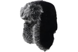 TZ Promise Men Women Winter Faux Fur Fluffy Trapper Hats Ushanka Russian Trooper with Ear Flaps Cold Weather