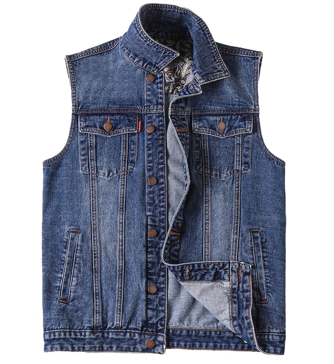 Button Up Sleeveless Denim Vest