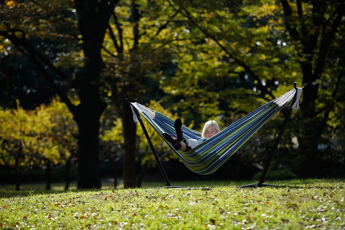 Vivere Double Hammock & 9' Steel Stand Oasis