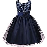 Acecharming Girls Dresses Sequin Flower Girls Party Dress Bridesmaid Ball Gown Wedding Tulle 3-10 Years