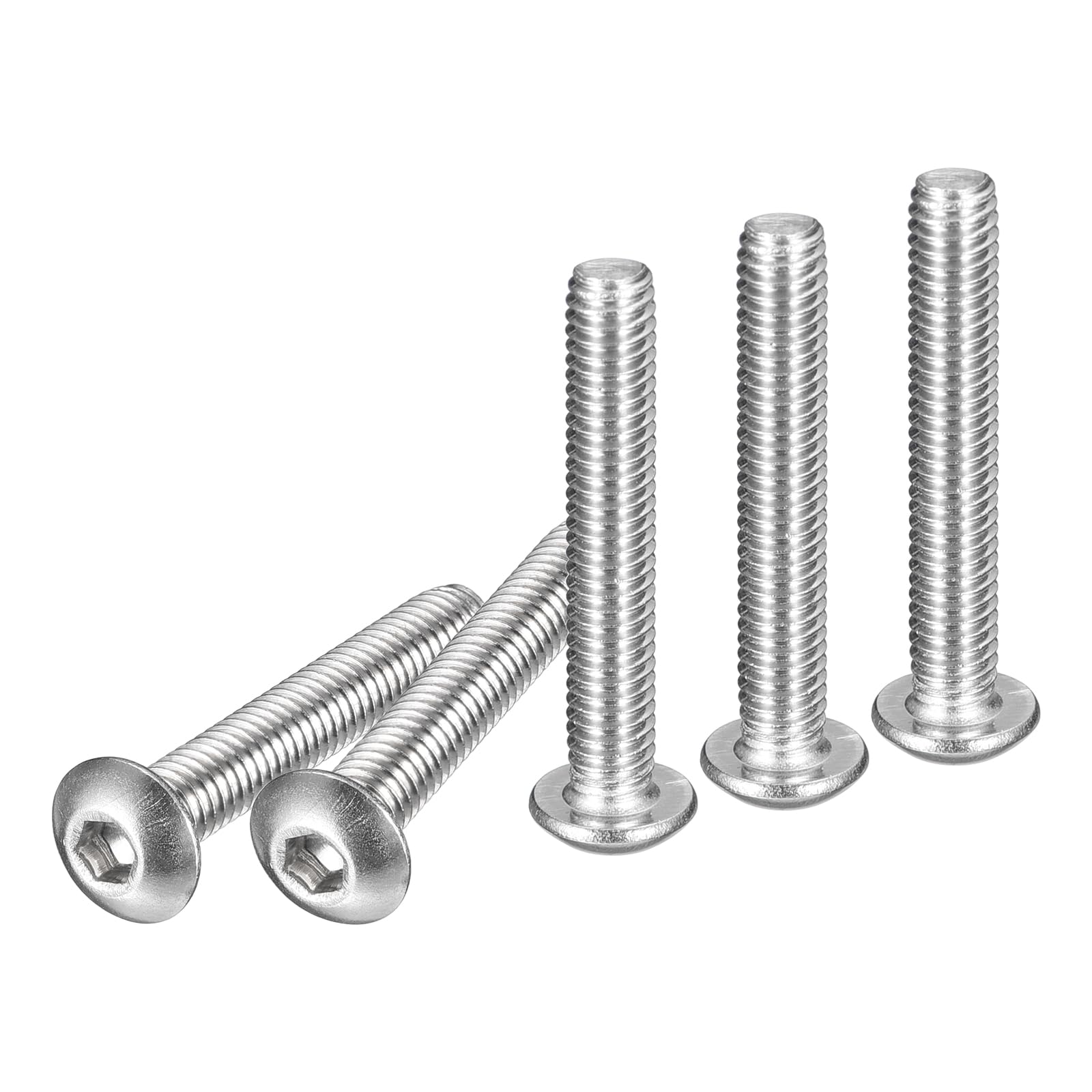 DTGN M4-0.7x25mm Button Head Socket Cap Screws - 50Pack - Good for Machine - 304 Stainless Steel 18/8 - Hex Drive Full Thread Fasteners — image 1