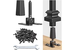 Antsky Adjustable Height and Angle Stainless Steel Connectors for Easy Installation of 1/2" Deck Stair Hollow Metal Balusters (60, Not Include Shoes)