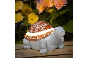 Rumiom Outdoor Solar Garden Statue Lights with LED Lights, Christmas & Birthday Gifts for Women, Garden Statues for Yard Decor, Turtle