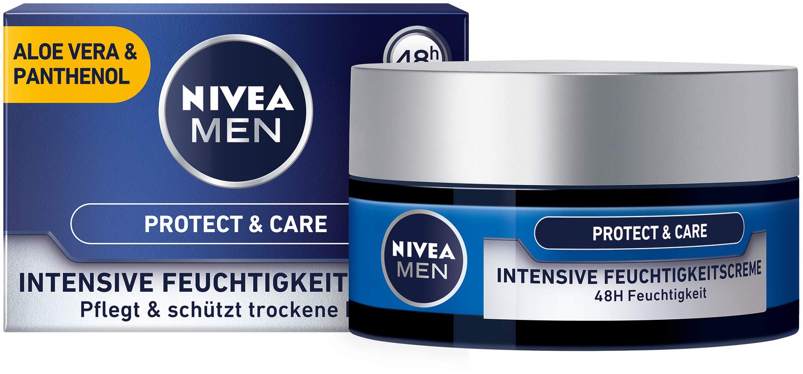 NIVEA MEN Protect & Care Feuchtigkeitscreme pflegt die Haut mit Aloe Vera und Panthenol und schützt sie vor dem Austrocknen, (50 ml)