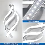 Comely Comey LED Wall Light 22W 6500K Silver Spiral Sconce 32.5x15x20 cm view 6