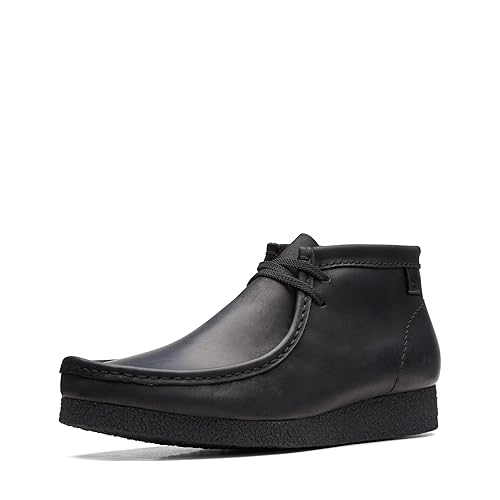 Clarks mens Shacre Ankle Boot, Black Leather, 7 US
