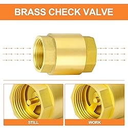 GASHER 1PCS Brass Check Valve 1-1/4" Female