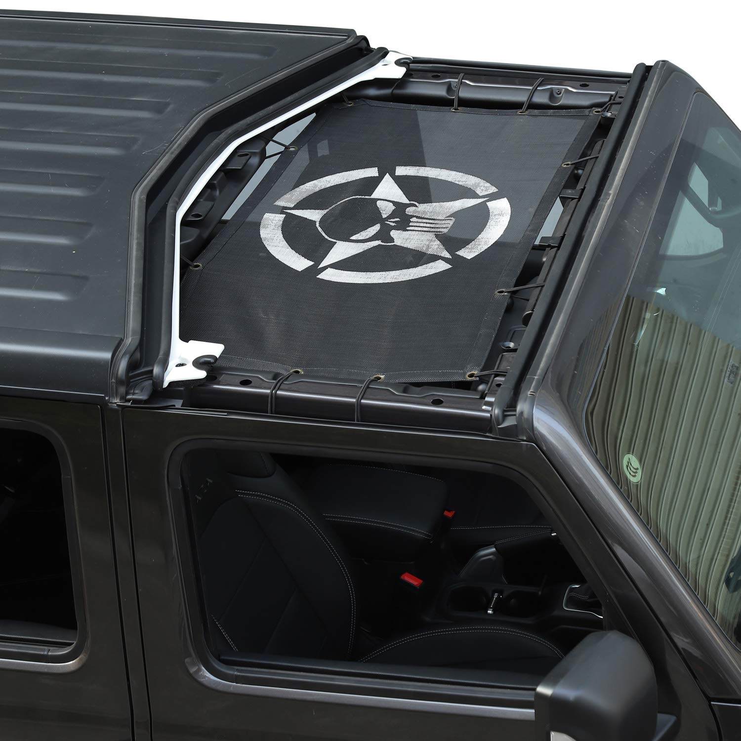 Voodonala Sunshade for Jeep JL Shade Mesh Top for 2018 Jeep Wrangler 4