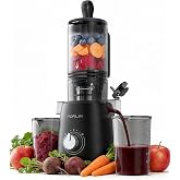 FORLIM Cold Press Juicer, 4.3" Large Chute, Juice, Nut Milk &amp; Frozen Treats | Self-Feeding for Busy Family Kitchens; 57 oz Hopper, Two 27 oz Cups, Single Auger, Metal Filter, One-Dial Reverse, Easy Rinse