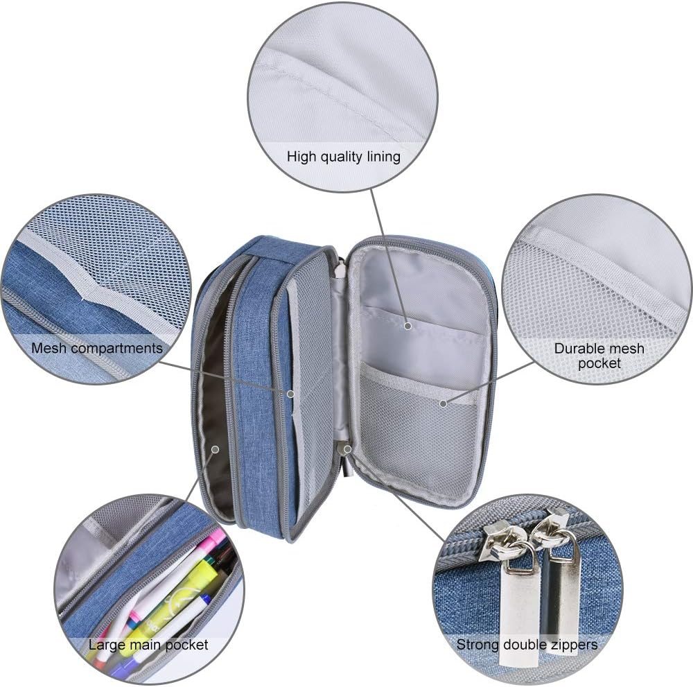 YONZONE Pencil Case Big Capacity Pencil Cases High Storage Pencil Pen Bag Pouch with 3 Compartments for Boys Girls Office School Stationary Organizer Makeup Bag Women Men - Image 4