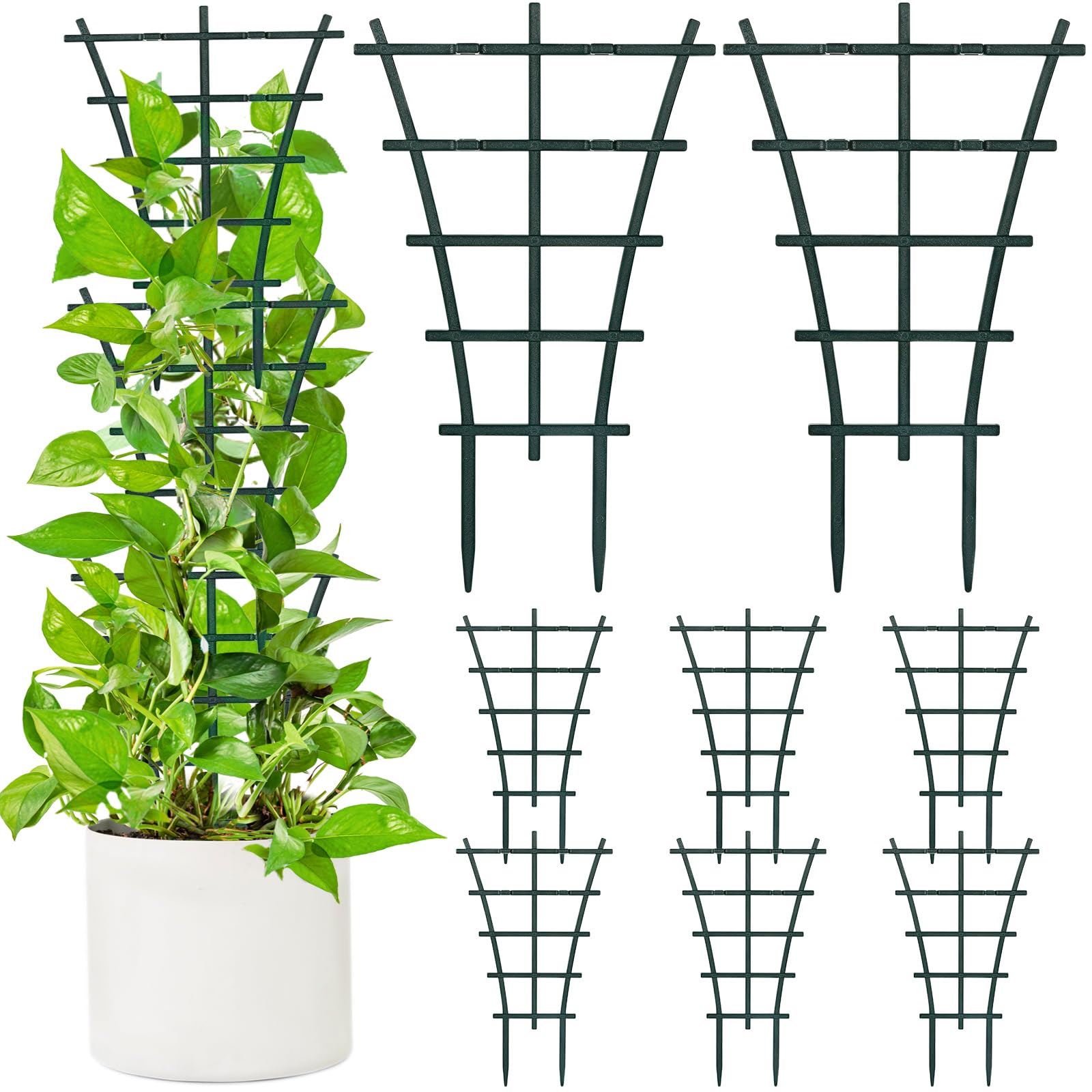 Photo 1 of 12 Pack Stackable Mini Climbing Plant Trellis for Indoor Potted Plants, Flower Pots Support, Peas, Hoya, Pothos