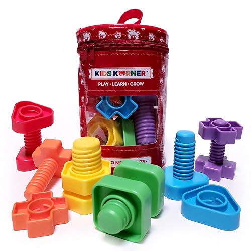 Jumbo Nuts and Bolts For Toddlers Fine Motor Skills Rainbow