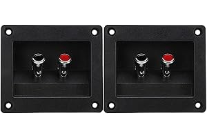 Bnineteenteam 2 Pcs Speaker Terminal Box, Spring Load Socket with Dual Terminals with Mounting Screws for Car RV Boat