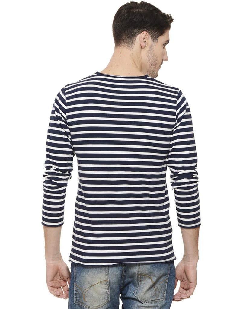 rigo men's cotton striped full sleeves t-shirt