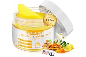 CIELARA Turmeric Kojic Acid Cleansing Pads for Dark Spots Remover for Face, Lemon Turmeric Pads with Vitamin C & E, Deep Clean Pores, Hydrate & Plump Skin Exfoliating with Kojic Acid 50 Count