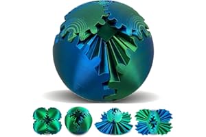 Gear Sphere, 3D Printed Gearsphere - The Steampunk Whirling Wonder Fidget Gear Ball, Gearsphere Cube Fidget Toy for Office an