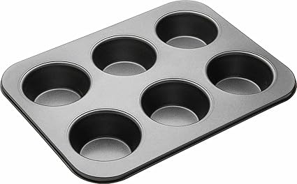 Okayji Tin Muffin Cup Cake Mould Tray, Black
