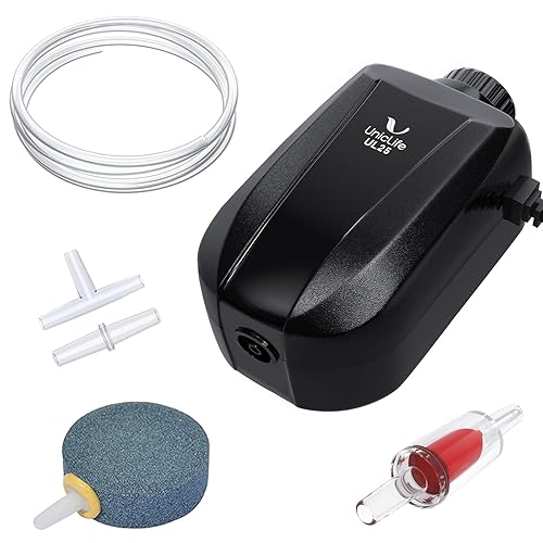 Uniclife Aquarium Air Pump Adjustable Quiet Oxygen Aerator Pump