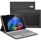 CoBak Case for Microsoft Surface Pro 12" (2025), Premium Business Cover with Multi-Angle Stand, Embedded Stylus Holder, Keyboard Support & Built-in Organizer – Tailored for Professionals,Black