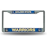 NBA Rico Industries Golden State Warriors 12" x 6" Silver Chrome Frame 12" x 6" Chrome Frame - Car/Truck/SUV Automobile Accessory