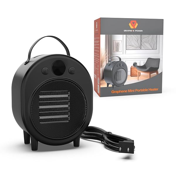 GRAPHENE FAR‑INFRARED MINI SPACE HEATER, 4 MODES 650/750/1000W...