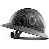 LANON Full Brim Hard Hat, OSHA Construction Work Approved, Premium Grey Dots Design, FRP Safety Helmet with 4 Point Adjustable Ratchet Suspension, Class C