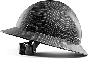 LANON PROTECTION LANON Full Brim Hard Hat, OSHA Construction Work Approved, Premium Grey Dots Design, FRP Safety Helmet with 4 Point Adjustable Ratchet Suspension, Class C
