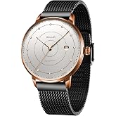 SOLLEN Automatic Watches for Men,Self Winding Men Dress Watch with Calendar | Mechanical Luminous Stainless Steel Water Resistant 30M Minimalist Business Wrist Watch, Birthday Gifts for Men