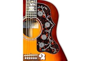 QINHRETUO Acoustic Guitar Pickguard 2.4mm Super Scratch-Resistant Tortoise Red | Fits Martin D-28, Gibson J-45, J-200, SJ200, Taylor 314ce | Jumbo/Dreadnought Size | 3M Adhesive (Dark Tortoise)