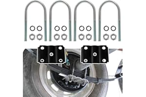 Oldriver Trailer Axle U-Bolt Kit for 5,200-7,000 lbs 7" Long 3" Round Axle 1/2” Diameter for 1.75 or 2" Trailer Springs Black