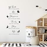 Outus 6 Pieces Faith Family Love Hope Wall Decals 70x30 cm Vinyl view 6