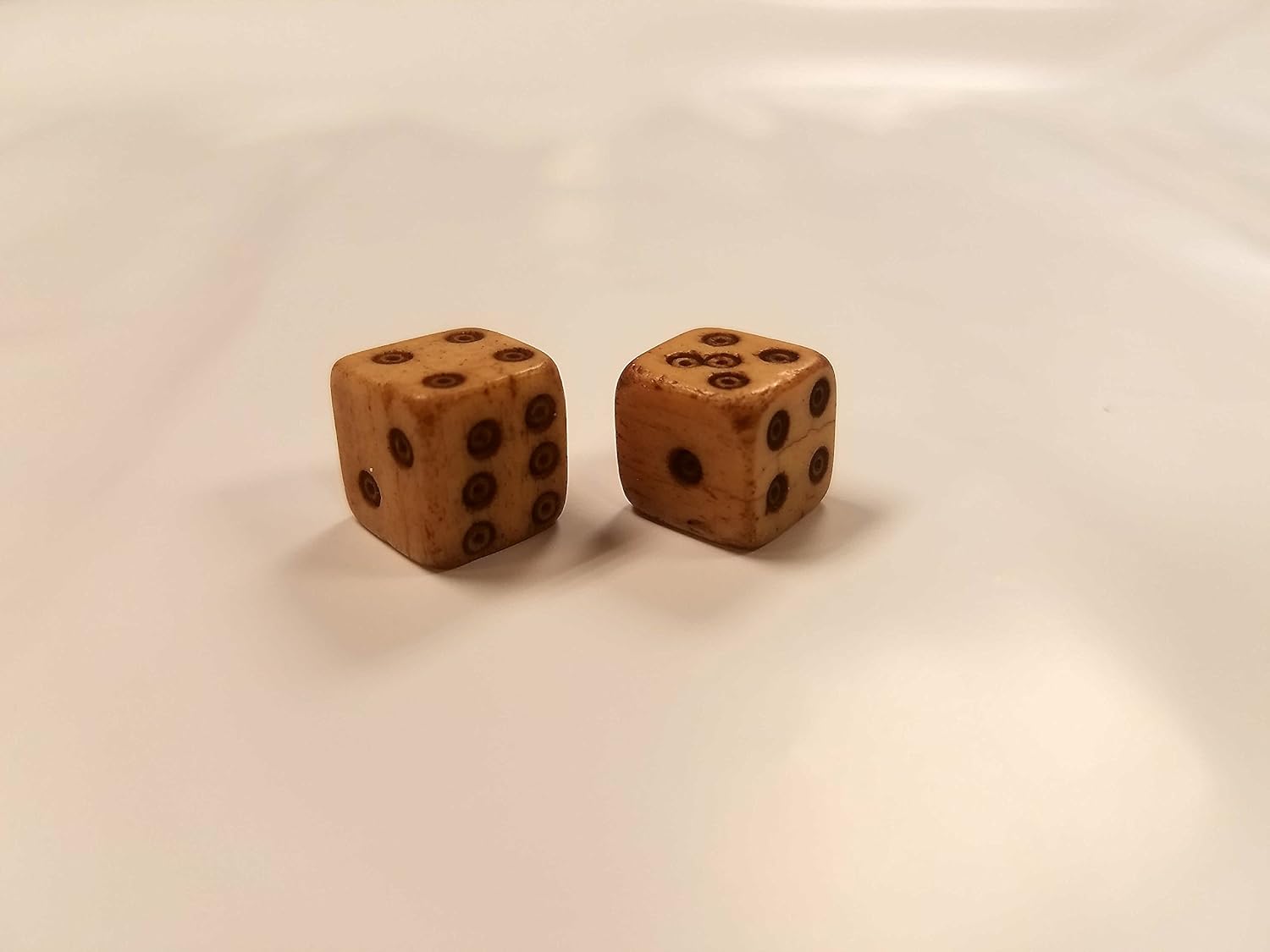 Buy Genuine Bone Dice Set [Tea Stain Finish] (Hand Carved) Online at