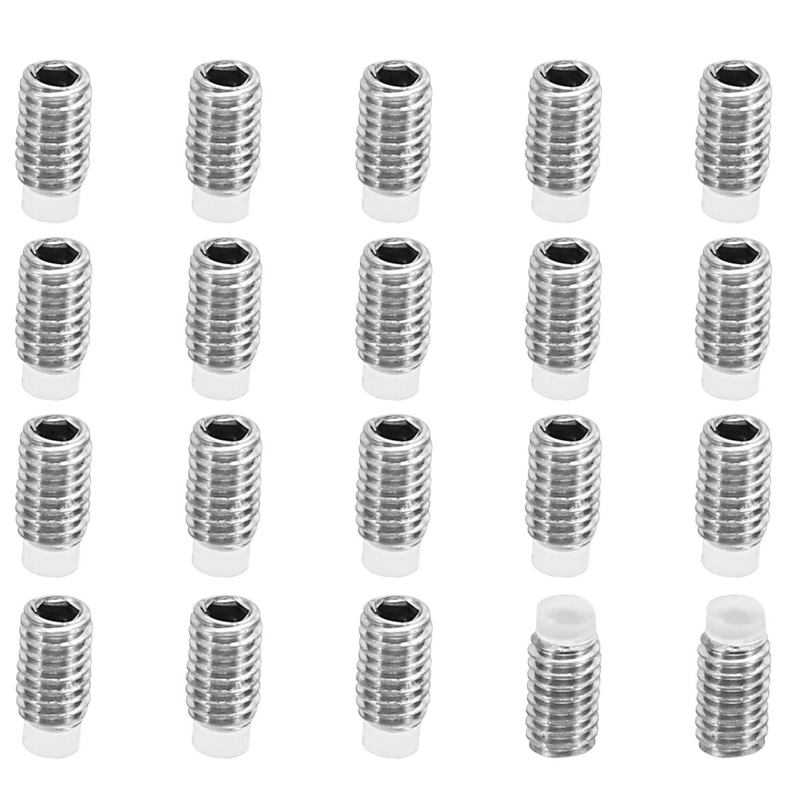 PATIKIL M3x5mm Nylon Tip Grub Screw, 20 Pack Metric Hex Socket Head Cup Point Anti Slip Set Screws Internal Hex Drive Hardware, 304 Stainless Steel