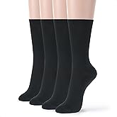 Kikiya Women's Mid-Calf Ruffle Crew Socks - 4/6 Pair Soft Cotton Colorful Casual Dress Socks - Boot Trouser Uniform Size 6-8