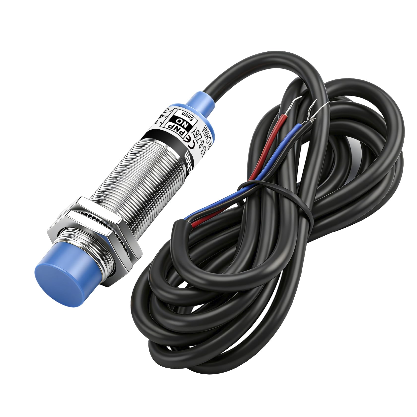 Heschen M18 Inductive Proximity Sensor Switch Non-shield Type LJ18A3-8-Z/BY Detector 8mm 10-30VDC 200mA PNP Normally Open(NO) 3 Wire