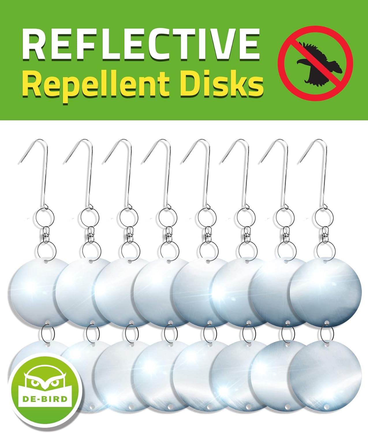 Heavy Duty Bird Repellent Disks 8 Pack Set Bird Proof Your Property