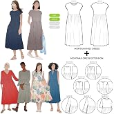 Style Arc Sewing Pattern - Montana Midi Dress Plus Extension Pack Bundle (Sizes 10-22)