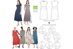 STYLEARC Style Arc Sewing Pattern - Montana Midi Dress Plus Extension Pack Bundle (Sizes 04-16)