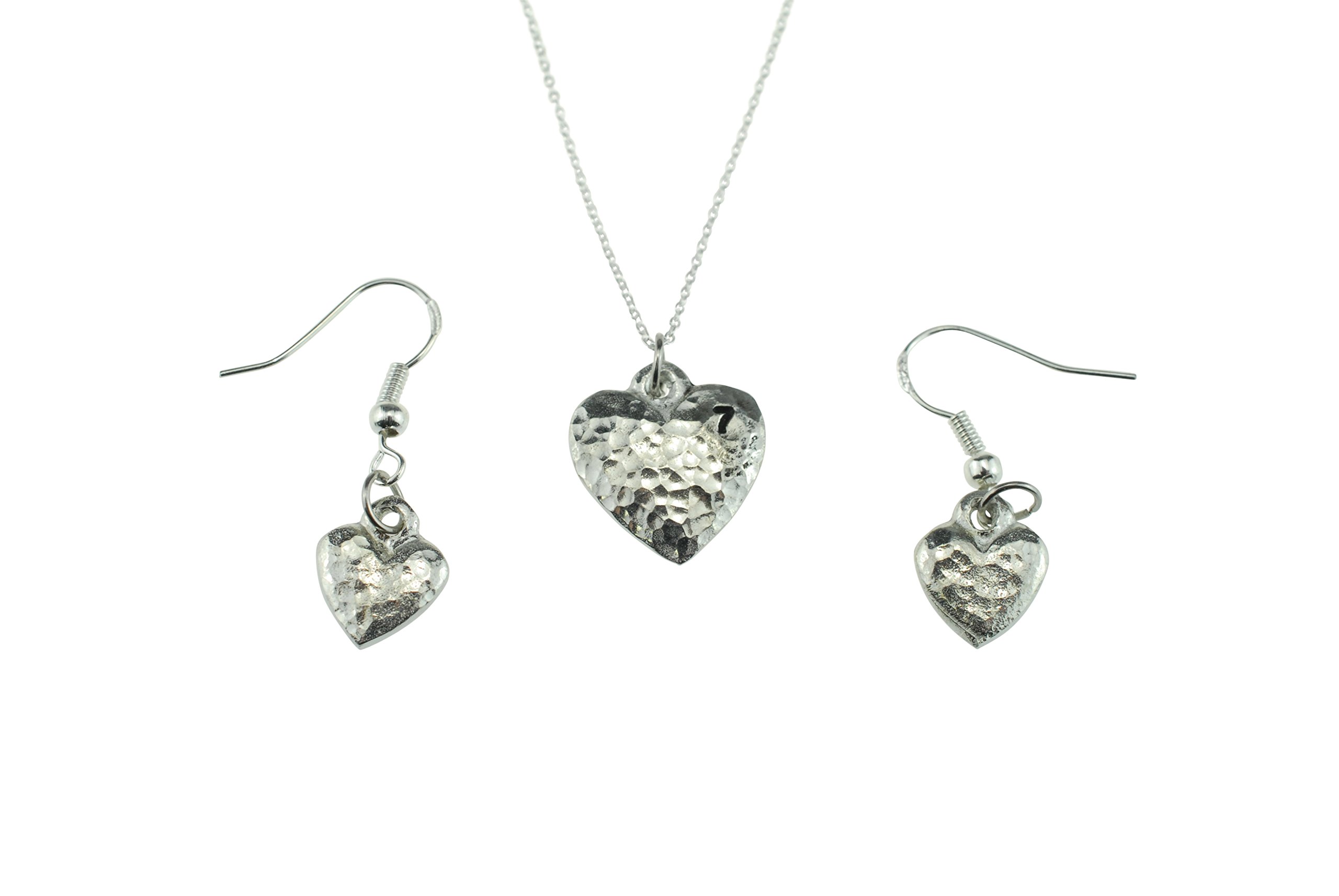 Pirantin 7th Anniversary Heart Earring and Necklace Set