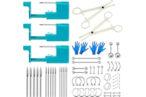 Beautidots 14G 16G 20G Body Piercing Kit for Belly Button/Lip/Tongue/Ear/Nose/Eyebrow/Nipple Piercing Gun Kits Safe Body Piercing Needle Tools for Women Men