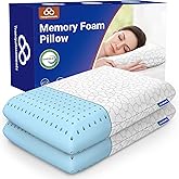 TranquilMoments Memory Foam Pillows, Bed Pillow, Bed Pillow for Side,Back and Stomach Sleepers,Neck Pillow for Sleeping with Removable and Machine Washable Cover, Standard Size (2 Pack)