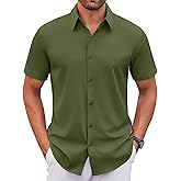 COOFANDY Men's Stretch Dress Shirts Short Sleeve Wrinkle Free Casual Button Down Shirts