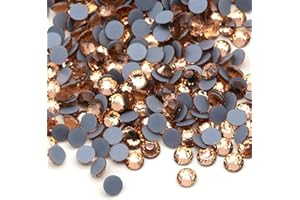 KZKCY Hotfix Rhinestones Flatback Glass Rhinestone 3000PCS SS10 2.7-2.9MM Round Gems for Nails Art Glitter Crystals Stone DIY Bags Clothes Shoes (Champagne)