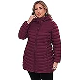 ANOTHER CHOICE Plus Size Puffer Jacket for women, Packable Hooded Lightweight Travel Puffy Jacket (1X-6X)