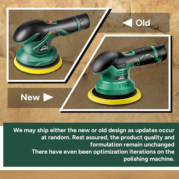 BATOCA S3 CORDLESS CAR BUFFER POLISHER – 2PCS 2.0AH 11.1V LITHIUM-ION RECHARGEABLE BATTERY POWERED BRUSHLESS POLISHER WITH 6 VARIABLE SPEED, DA ORBITAL BUFFER FOR CAR DETAILING, POLISHING, WAXING